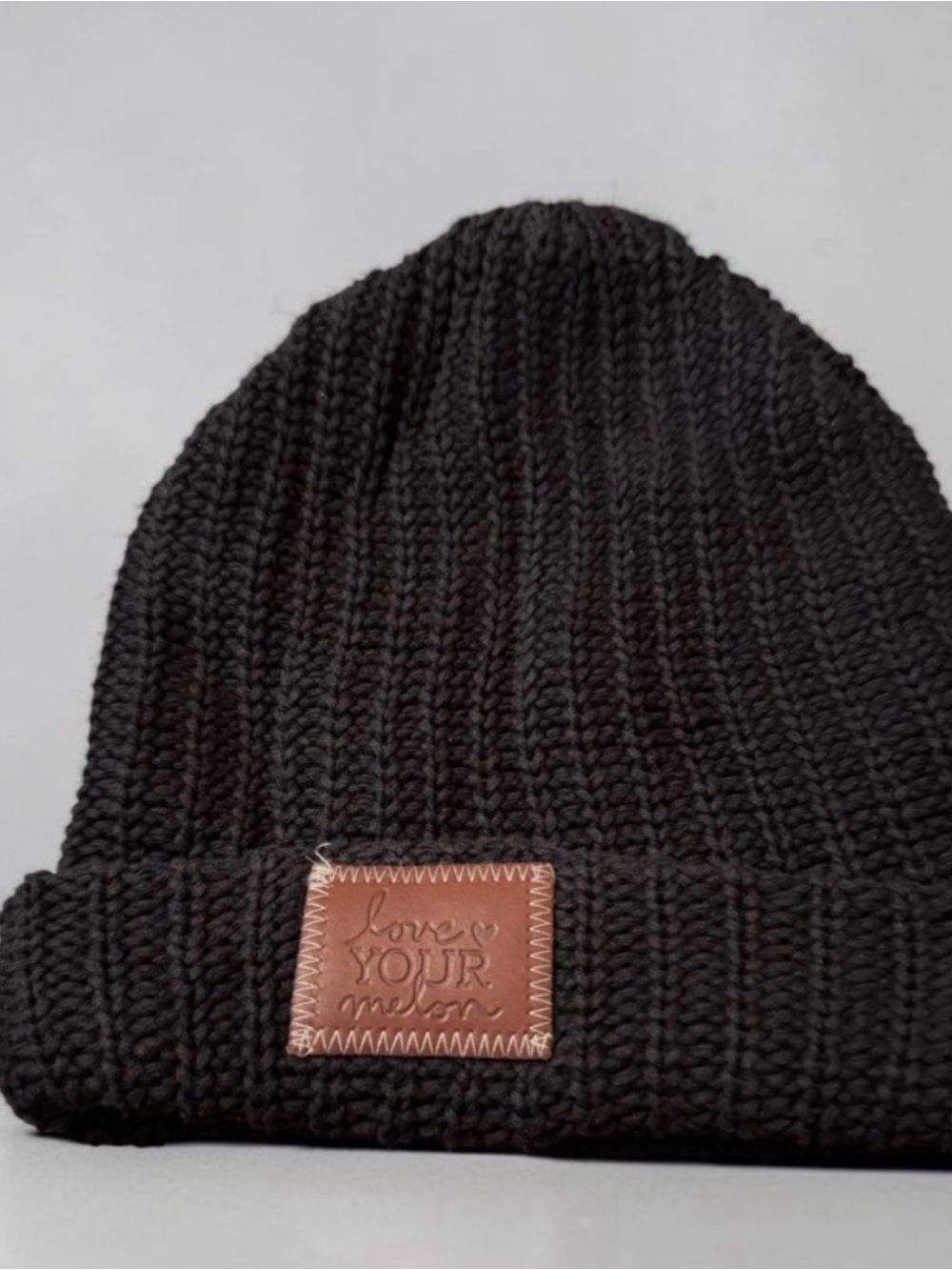 Love Your Melon Unisex  Black Knit Beanie